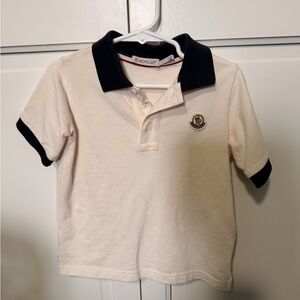 Moncler Kids Polo - Cream with Black Trim